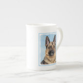 ドイツのシェパ絵画ードさん – かわいいオリジナルの犬の芸術 ボーンチャイナマグカップ (正面右)