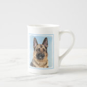 ドイツのシェパ絵画ードさん – かわいいオリジナルの犬の芸術 ボーンチャイナマグカップ (右)
