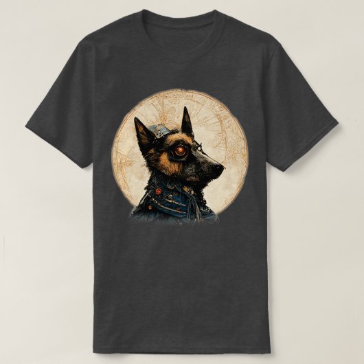 ドイツのシュペルアルシュルレアル・スチームパンクのアートワーク犬の恋人 Tシャツ (デザイン正面)