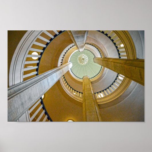 ドイツのシュヴェリン城スパイラル階段 ポスター (正面)