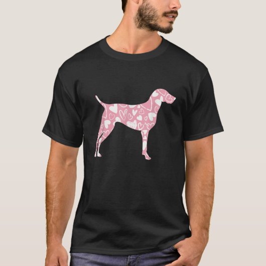 ドイツのショートエアーポインタGSP犬ママValentines Da Tシャツ (正面)