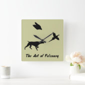 ドイツのショートヘアポインターと鷹狩り スクエア壁時計 (ホーム)