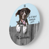 ドイツのショートヘアポインター「鳥の季節」 ラージ壁時計 (傾斜)