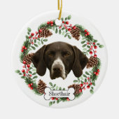 ドイツのショートポインタ犬 セラミックオーナメント (正面)