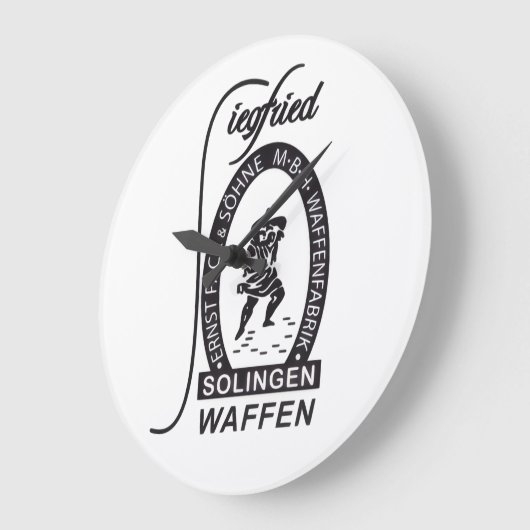 ドイツのシークフリードワフェンエルンストパック&ソーヌ会社 ラージ壁時計 (傾斜)