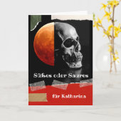 ドイツのスイーツやソウルスのハロウィンスカル カード (黄色い花)
