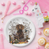 ドイツのスパニエル犬（ドイツ・ワッテルフンド） ペーパープレート (パーティー)