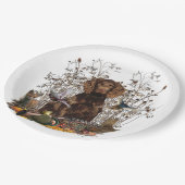 ドイツのスパニエル犬（ドイツ・ワッテルフンド） ペーパープレート (アングル)