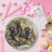 ドイツのスパニエル犬（ドイツ・ワッテルフンド） ペーパープレート (パーティー)