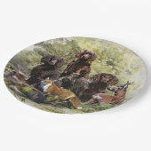 ドイツのスパニエル犬（ドイツ・ワッテルフンド） ペーパープレート (アングル)