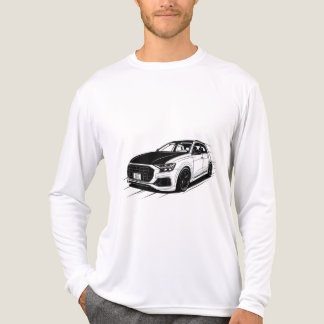 ドイツのスポーツSUVモノクロベクターアート トライブレンドTシャツ