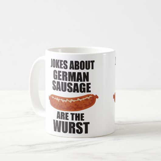 ドイツのソーセージについての冗談はWurstです コーヒーマグカップ (正面左)