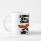 ドイツのソーセージについての冗談はWurstです コーヒーマグカップ (左)