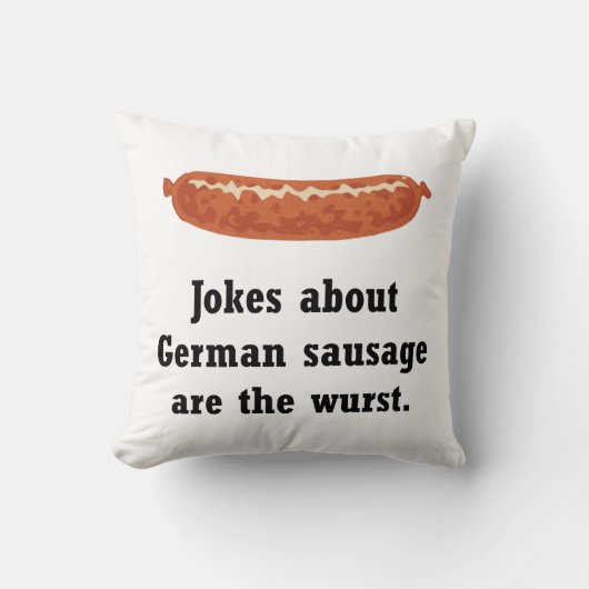 ドイツのソーセージのしゃれ クッション (正面)