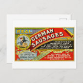 ドイツのソーセージ実在に対するヴィンテージ ポストカード (正面/裏面)