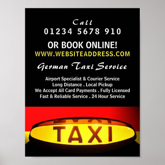 ドイツのタクシー広告国旗 ポスター (正面)