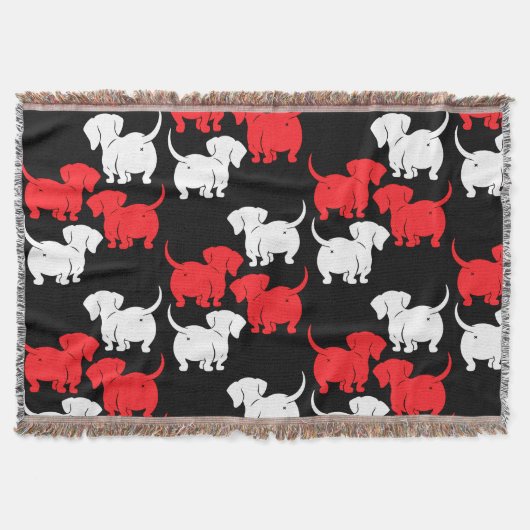 ドイツのダシュント犬のパターン スローブランケット (正面)