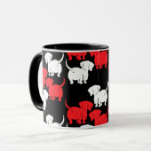 ドイツのダシュント犬のパターン マグカップ (正面左)