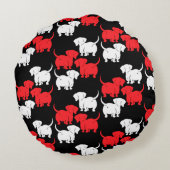 ドイツのダシュント犬のパターン ラウンドクッション (裏面)