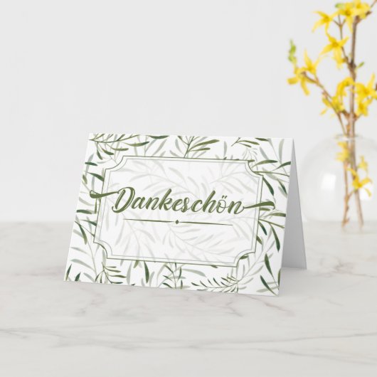 ドイツのダンケシュンありがとうセージ緑の植物 カード (黄色い花)