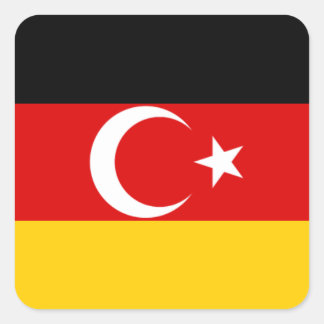 ドイツのトルコ人コミュニティの旗 スクエアシール
