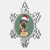 ドイツのドレイサー聖降誕祭メリークリスマス！マグネットボタン スノーフレークピューターオーナメント (右)