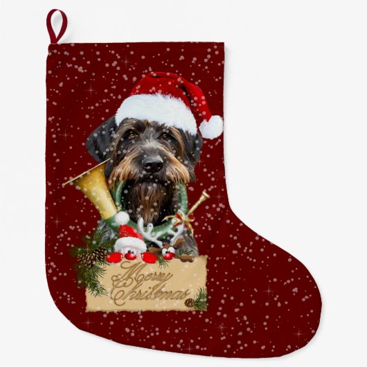 ドイツのドレイサー聖降誕祭メリークリスマス！マグネットボタン ラージクリスマスストッキング (正面)