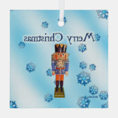 ドイツのナッツクラッカー - メリークリスマスのガラスオーナメント ガラスオーナメント (裏面)