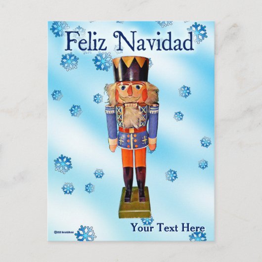 ドイツのナツクラッカー – Feliz Navidad ポストカード (正面)