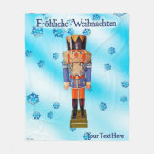 ドイツのナツクラッカー – Frehliche WeihnachenフリースB フリースブランケット (正面)