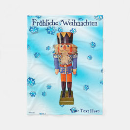 ドイツのナツクラッカー – Frehliche WeihnachenフリースB フリースブランケット
