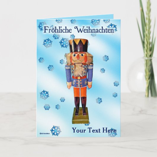 ドイツのナツクラッカー – Frehliche Weihnachen カード (正面)