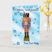 ドイツのナツクラッカー – Frehliche Weihnachen カード (黄色い花)