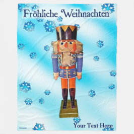 ドイツのナツクラッカー – Frehliche Weihnachen フリースブランケット