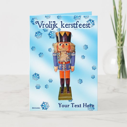 ドイツのナツクラッカー – Vrolijk kerstfeest カード (正面)