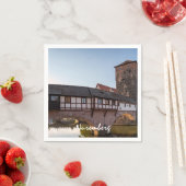 ドイツのニュールンベルクにある古い中世の橋 スタンダードカクテルナプキン (インサイチュ)