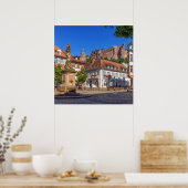 ドイツのハイデルベルクにあるKornmarkt広場と城 ポスター (キッチン)