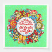 ドイツのハッピークリスマス&ハッピーニューイヤーナプキンズ (正面)