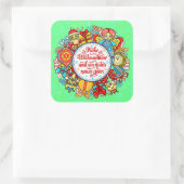 ドイツのハッピークリスマス&ハッピーニューイヤー スクエアシール (バッグ)