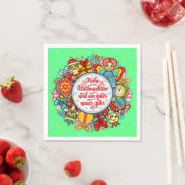 ドイツのハッピークリスマス&ハッピーニューイヤー スタンダードカクテルナプキン