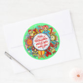 ドイツのハッピークリスマス&ハッピーニューイヤー ラウンドシール (封筒)