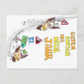 ドイツのハッピーニューイヤーGUTEN RUTSCHはがき ポストカード (正面)