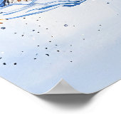 ドイツのハーフェルランドの冬の雪の川岸(ハーフェル川の水彩画) ポスター (角)