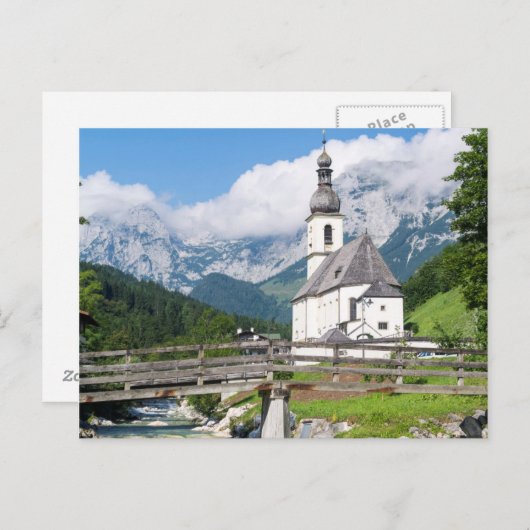 ドイツのバイエルンにあるラムサウの教区教会 ポストカード (正面/裏面)