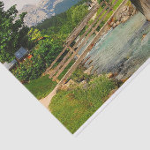 ドイツのバイエルンにある古い教会と橋 薄葉紙 (詳細)