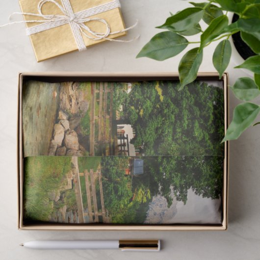 ドイツのバイエルンにある古い教会と橋 薄葉紙 (ギフト)