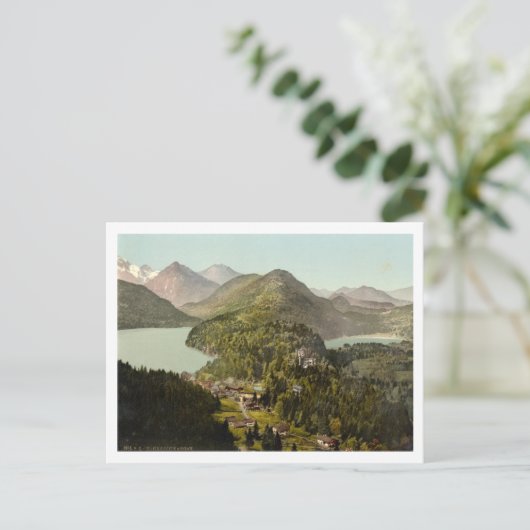 ドイツのバイエルン州ホーエンシュヴァンガウ城とアルプス ポストカード (スタンド正面)