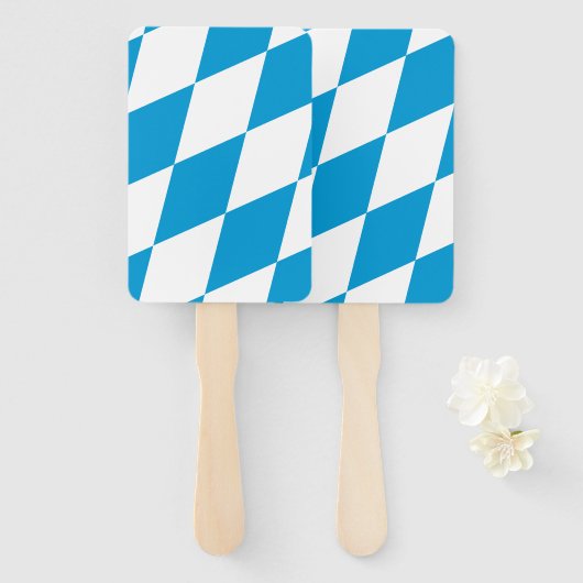 ドイツのバイエルン州旗を持つハンドファンのセット ハンドファン (正面&裏面)