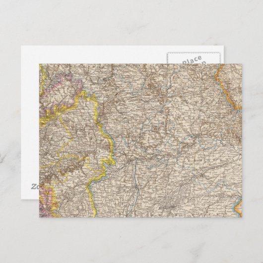 ドイツのバイエルン・アトラスの地図 ポストカード (正面/裏面)