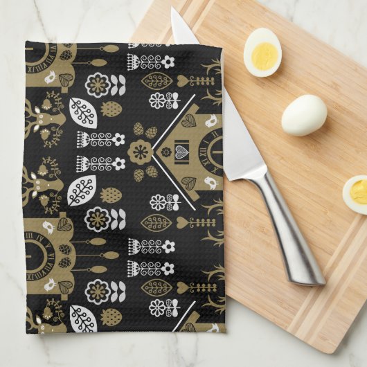 ドイツのバウアーンマレーリフォークアート キッチンタオル (四つ折り)